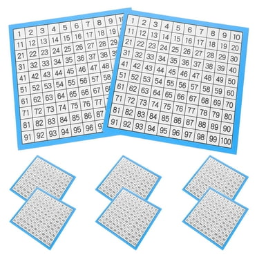 10 Sheets Hundreds Math Chart 1-100 Number Chart Math Supply Board Laminated Paper Child