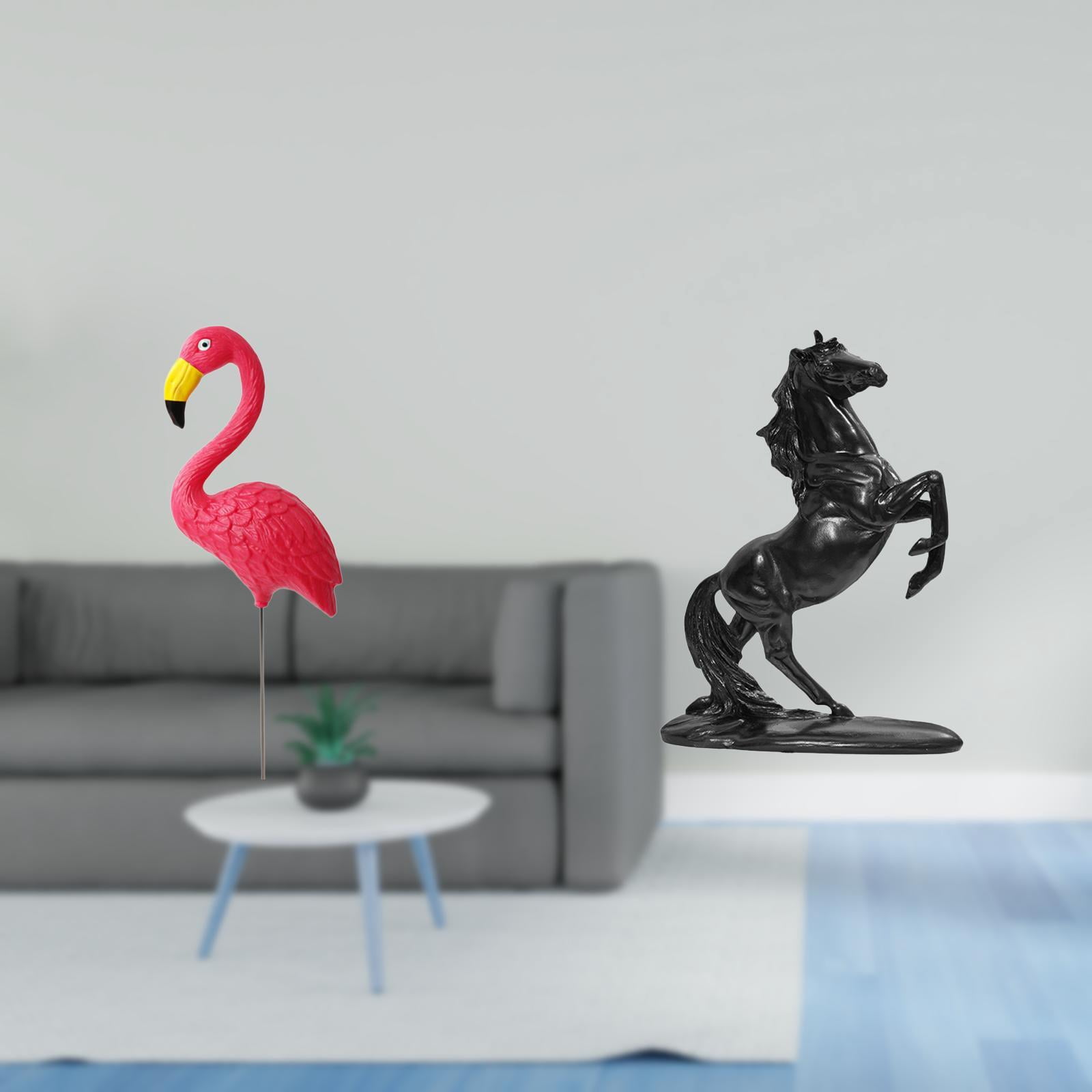 Miulika Flamingo Bird Fairy Garden Ornament and Horse Figurine Sculpture for Holiday Spring Landscape Bedroom Yard Art Accessories