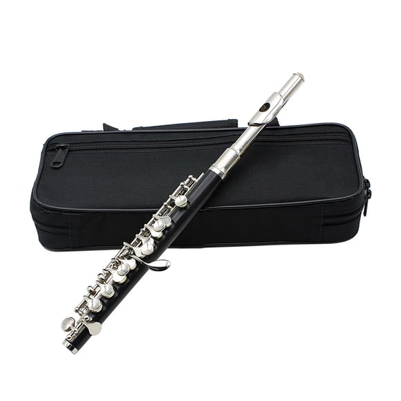 Flautín Piccolo Ottavino Half-size Flauta Cuproníquel Plata Esterlina C Tono de Tecla con Cork Grease Paño Polaco Limpieza Palillo Acolchado Caja Caso del Destornillador Abody Flautín