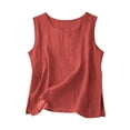 thumbnail image 2 of LVHAOGJOB Débardeur d'Été pour Femmes Couleur Unie Col Rond Sans Manches pour Entraînement, 2 of 5