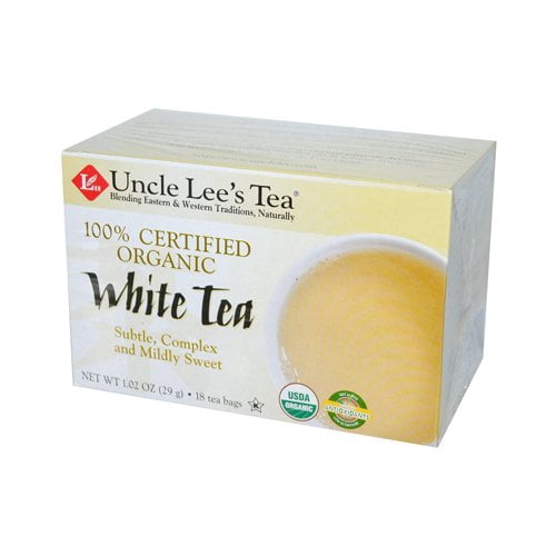 Uncle Lees Tea Certified Organic White Tea Bags, 18 Count, 6 Pack