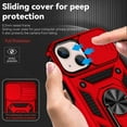thumbnail image 5 of for iPhone 13 Case,with Camera Lens Cover HD Screen Protector,[Military Grade] Ring Car Mount Kickstand Hybrid Hard PC Soft TPU Shockproof Protective Case for iPhone 13-Red, 5 of 6
