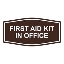 Signs ByLITA Fancy First Aid Kit in Office Sign (Dark Brown) - Medium