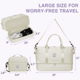 thumbnail image 3 of Travel Bag with Shoes Compartment, 40L Weekender Overnight Duffel Bag with Toiletry Bag and Shoes Bag, Gym Bag for Women with Wet Pocket, Personal Carry on Bag for Women, Travel, Gym, Weekend, White, 3 of 8