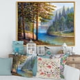 thumbnail image 3 of Designart Morning Sunlight Through The Pine & Fir Forest FLOAT FRAME WALL ART, 3 of 4