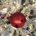 thumbnail image 2 of Haute Decor Jingle Bell Ornaments (large version) - 6 Pack - Shiny Red, 2 of 3