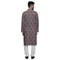 thumbnail image 3 of Atasi Ensemble Kurta Pyjama en Rayonne à Manches Longues Imprimé Asymétrique à Boutons, 3 of 4