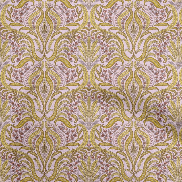oneOone Cotton Flex Yellow Fabric Asian Traditional Floral Sewing Craft Projects Fabric Prints By Yard 40 Inch Wide