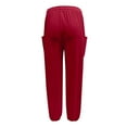 thumbnail image 4 of GZWYHT Harem Pants,Petite Pants,Women's Harem Pants High Waist Baggy Drawstring Sweatpants Joggers With Pockets Boho Yoga Trousers Pants,High Waisted Pants,Pants for Women,Sweatpants Women,Red,XL, 4 of 6
