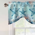 thumbnail image 5 of Summer Starfish Tie Up Valances Curtain, Adjustable Kitchen Teal Orange Ocean Corals Coastal Marine Life Valances for Windows Decor, Rod Pocket Short Curtains Set for Bedroom/Bathroom, 42"x12", 5 of 9