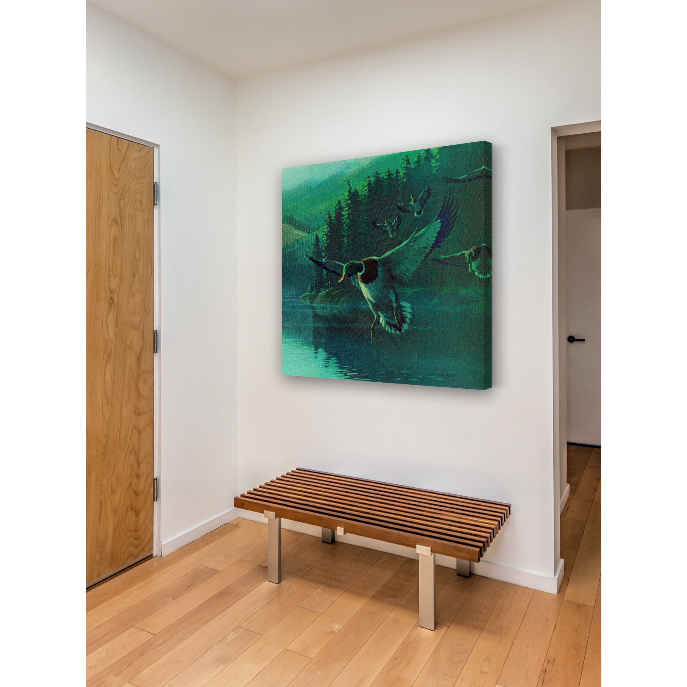 MARMONT HILL  - 'Mallard Duck' Painting Print on Wrapped Canvas - Multi-Color 32 x 32