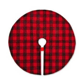 Red and Black Mini Tree Skirt, Buffalo Plaid, 18", by Holiday Time