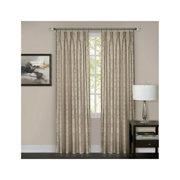2-Pack 98% Blackout Energy Efficient Pinch Pleat Window Privacy Curtain Rod Pocket or Tie-Back Panels: 34" x 84", Pinch Pleat Panel, Tan