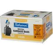 100 Pack 42" x 48" 1.0 Mil Strong Black Oxo-Biodegradable Garbage Bags