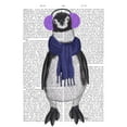 thumbnail image 2 of Fab Funky 20x24 Black Ornate Wood Framed with Double Matting Museum Art Print Titled - Penguin Ear Muffs Book Print, 2 of 4