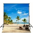 thumbnail image 1 of BSDHOME Polyester 5x7ft Tropical Rainforest Photography Backdrop Blue Sky Summer Beach Background Cloth for Wedding Photo Booth Studio Props, 1 of 2