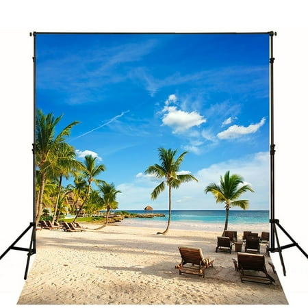 GreenDecor Polyester Fabric Photography Backdrop 5x7ft Tropical Photo Background Wedding Nature Outside Beach Background Backdrop with (Best Lighting For Photography Outside)