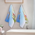 thumbnail image 3 of Coolnut Spring Sunny Bunny Eggs Hand Towels 2 PCS, Easter Grass Kitchen Towel Ultra Soft and Highly Absorbent,Decorative Fingertip Face Towel for Bathroom Hotel, 28.3"x14.4", 3 of 5