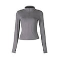 thumbnail image 3 of HTNBO Women's Workout Jacket Lightweight Zip Up Long Sleeve UPF 50+ Sun Protection Clothes Athletic Yoga Slim Fit Crop Tops, 3 of 5