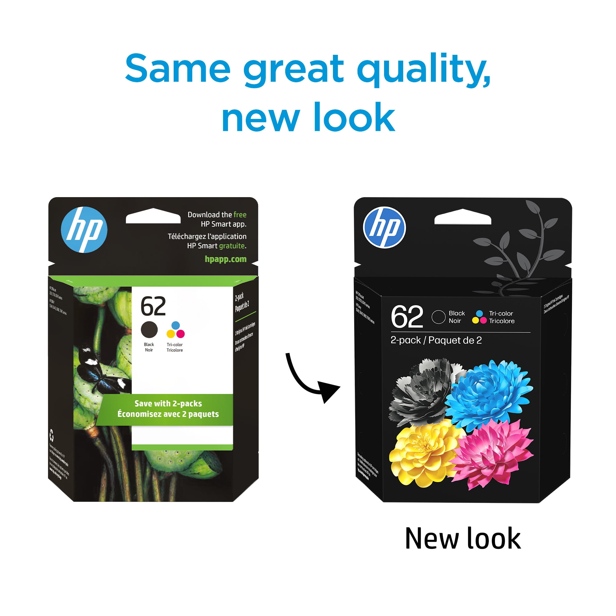 HP 62 Tri-Clr/Blk Ink Crtg Combo 2-Pack