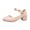 Pink, variant on Big Kids Girls Mary Jane Dress Shoes Pumps Low Heels Flower High School Prom Shoes Girl Sandals Size 2,Pink 3