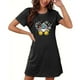 thumbnail image 5 of Camisón corto de talla grande para mujer, camisón de manga corta con estampado de pecho a la moda, camisón para mujer, 5 of 5