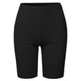 thumbnail image 2 of A2Y Women's Basic Solid Premium Cotton Mid Thigh High Rise Biker Bermuda Shorts Black S, 2 of 5
