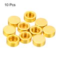 thumbnail image 3 of Uxcell M10 15x6mm Lamp Finial Cap Knob Flat Screw Cap Nut Female Thread Light Fixtures Electrophoresis Gold 10 Pack, 3 of 6