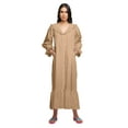 thumbnail image 4 of Moomaya Solid Long Sleeve Maxi Nightdress Button Down Cotton Sleepwear Gown, 4 of 6
