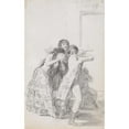 thumbnail image 2 of Francisco de Goya 11x14 Black Ornate Wood Framed Double Matted Museum Art Print Titled: Young Woman Weeping and Covering Her Face with Her Hands, Accompanied by Men (1795-1797), 2 of 5
