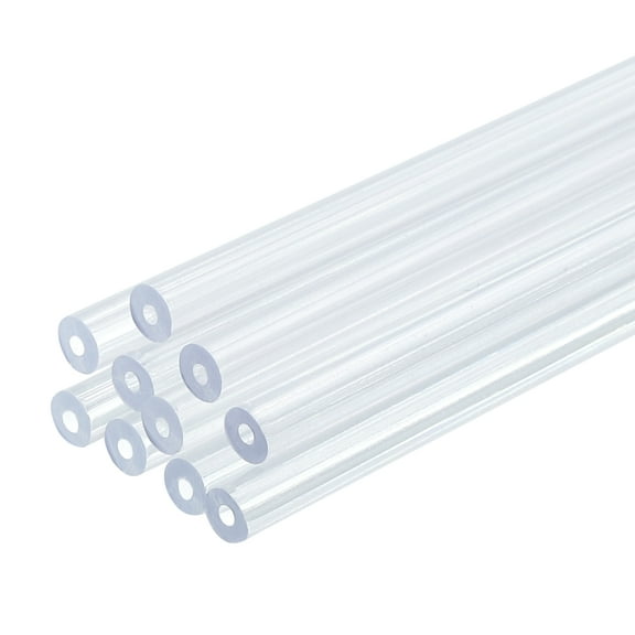 Uxcell 10 Pack Clear Plastic Rigid Tubing 1mm ID x 3mm OD, Round Polycarbonate Tubes for Aquarium Water Pipe