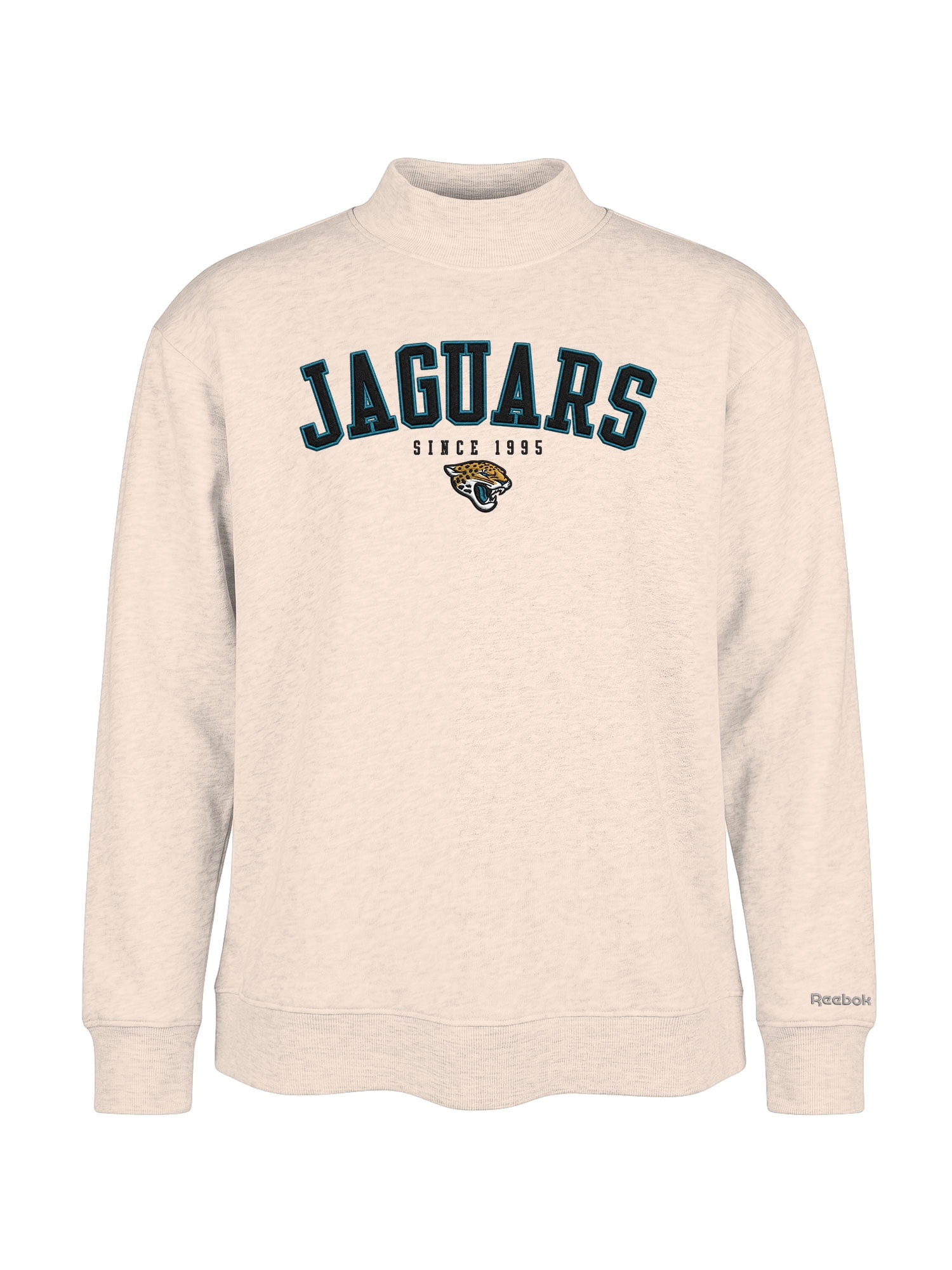 Jacksonville Jaguars Reebok Womens Oat Mock Neck Oversized Tunic Sweatshirt