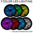 thumbnail image 4 of GlowShift White 7 Color 5,000 RPM Tachometer Gauge - for 4, 6, 8 Cylinder Diesel Engines - White Dial - Clear Lens - 2-1/16" 52mm, 4 of 6