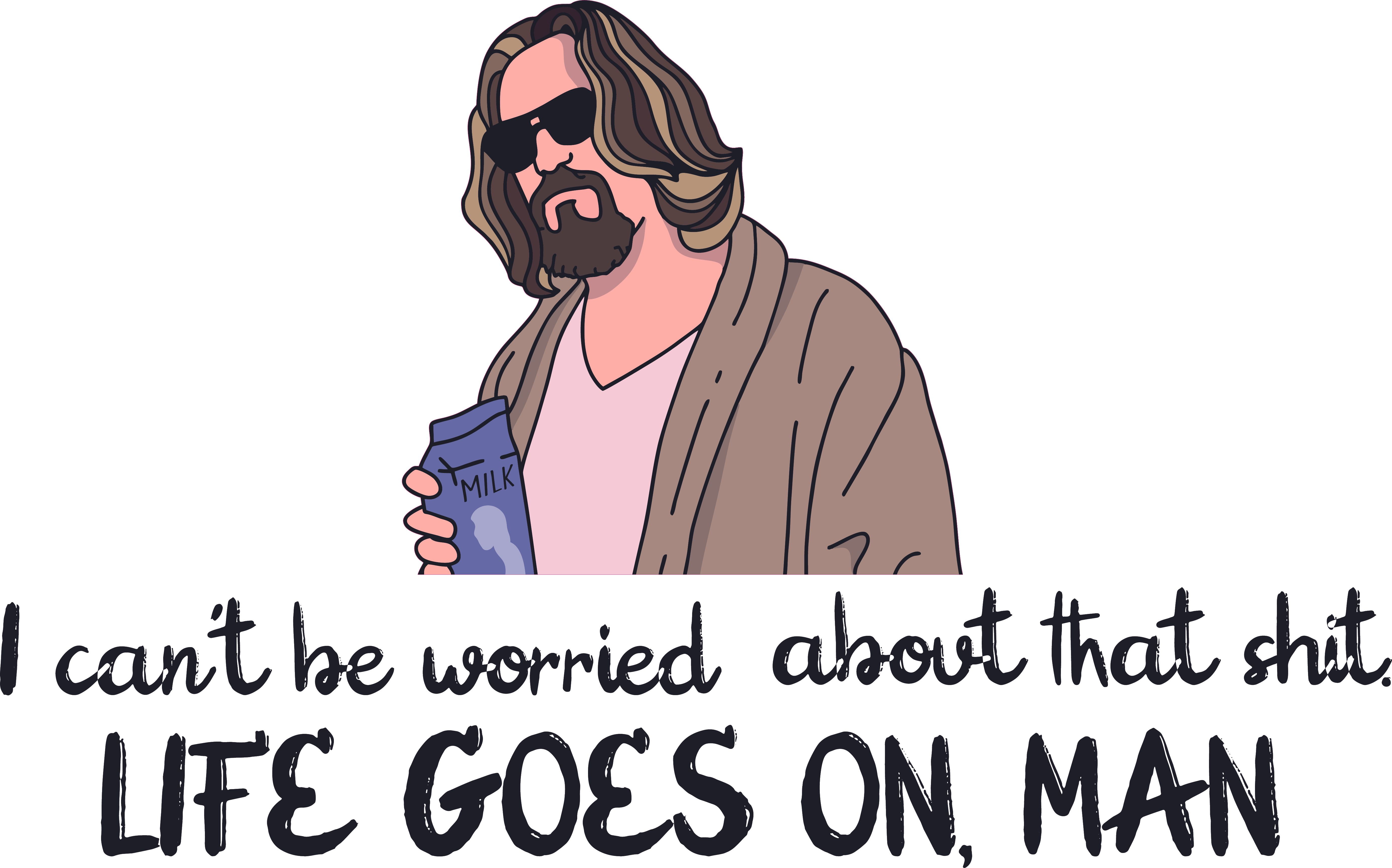 Bedroom Living Room Big Lebowski Wall Decal Quotes I Can't Be Worried