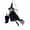 Purple, variant on Hanging Witch Doll Ornament Halloween Decor - 9 Inch Flying Witch Figurine with Broomstick and Flowing Skirt - Spooky Hanging Decoration for Doors Windows Trees Indoor Outdoor Haunted House Displays