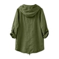 thumbnail image 4 of Cmfcve Gauze Hoodie Shirts for Women Sun Protection Beach Cover Ups Lightweight Long Sleeve Button Down Blouses, 4 of 9