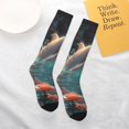 thumbnail image 4 of Daiia Sports Socks Flower White Dolphin Printed Novelty Crew Socks for Men Women Knee High Socks Cotton Socks Soft & Breathable Support Unisex Socks, 4 of 9