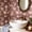 Brown Floral, variant on AbaBoorty Brown Floral Watercolor Wallpaper, 17.7"x118" Vintage Rose Peel and Stick Removable Wallpaper, Dusty Rose Botanical Wall Mural for Bedroom Living Room