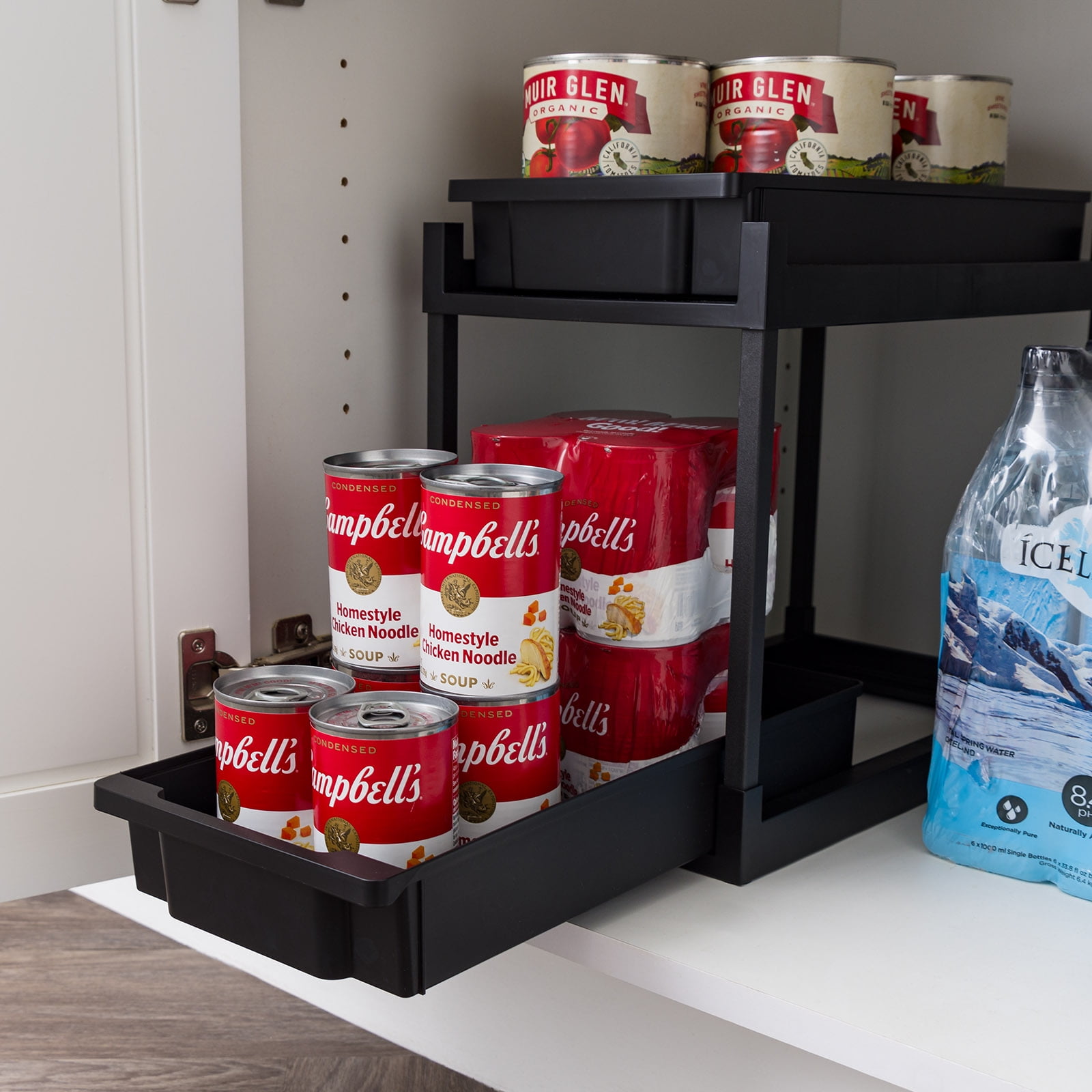 IRIS 2 Tier Under Sink Organizer, Storage with Sliding Drawers - Versatile solution for Office, 2Pk