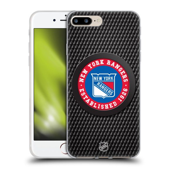 Head Case Designs Officially Licensed NHL New York Rangers Puck Texture Soft Gel Case Compatible with Apple iPhone 7 Plus / iPhone 8 Plus