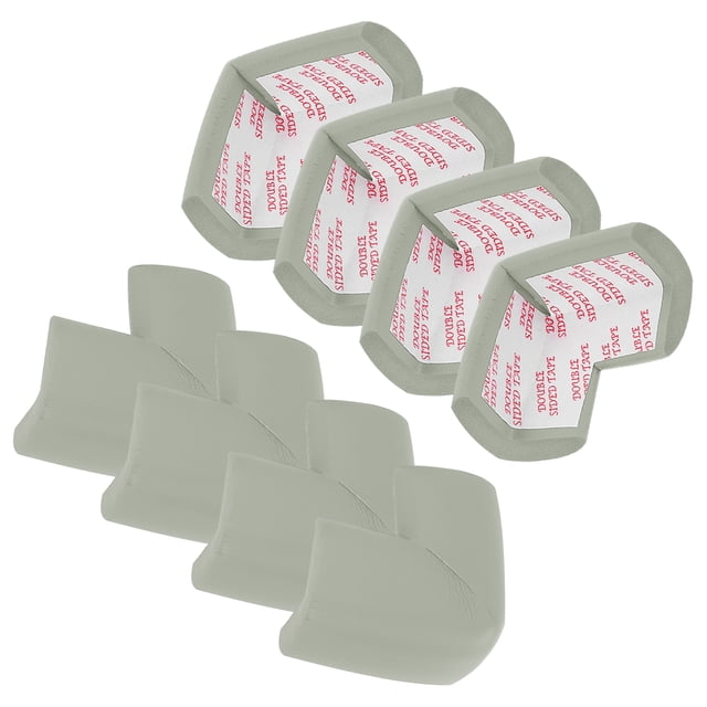 8 Pack Soft Corner Protector, Rubber Foam Furniture Proofing Corner Guards Edge for Fireplace Table, Grey