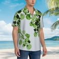 thumbnail image 3 of Disketp Hawaiian Shirts For Men,Watercolor Green Leaves Print Mens Casual Short Sleeve Button Down Shirts Beach Shirt, 3 of 7
