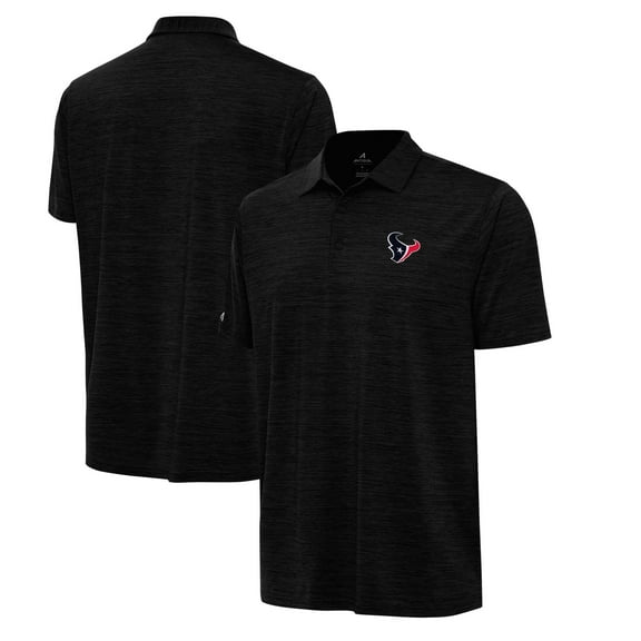Men's Antigua Heather Black Houston Texans Layout Polo
