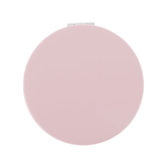 Unique Bargains 1 Pc Women Round Solid Color Makeup Mirror for Travel Pink