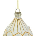 thumbnail image 3 of Northlight 5" Glittered White and Gold Geometric Finial Glass Christmas Ornament, 3 of 4
