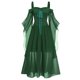 thumbnail image 1 of Vestido gótico de halloween SCZ Manga de mariposa hombros descubiertos talla grande mujer verde 2xl, 1 of 6