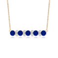 thumbnail image 3 of ANGARA Lab Grown 3 Ct Blue Sapphire and Diamond Garland Necklace for Women in 14K Yellow Gold (Size-5mm) | September Birthstone, Anniversary, Jewelry Gift for Women | Lab-Grown Blue Sapphire Necklace, 3 of 11