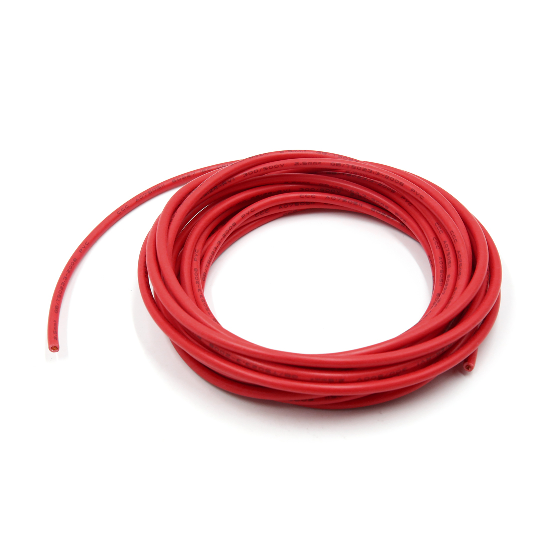 5M Length Red Copper Battery Inverter Wire Power Transfer Cable for Car