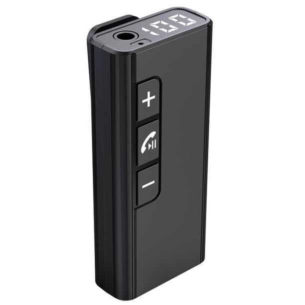 Receptor Bluetooth para coche, convertidor de audio, pantalla digital, alimentación por tarjeta TF, escucha de canciones, conecta dos teléfonos móviles
