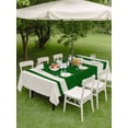thumbnail image 3 of Outdoor Tablecloth with Umbrella Hole and Zipper, Green Vintage Rectangle Table Cloth 60x102 Inch Waterproof Tablecloth, Geometric Stripes Simple Lines Picnic Table Cover for Patio Camping, 3 of 7